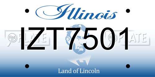 IZT7501 Illinois License Plate