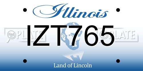 IZT765 Illinois License Plate