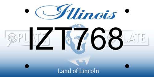IZT768 Illinois License Plate
