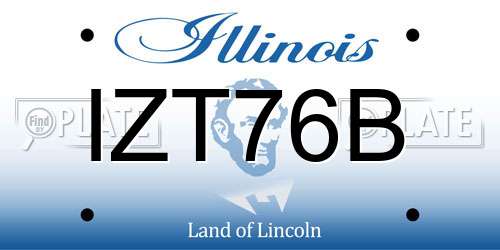 IZT76B Illinois License Plate