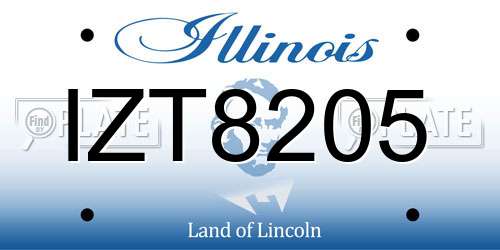 IZT8205 Illinois License Plate