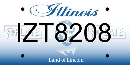 IZT8208 Illinois License Plate