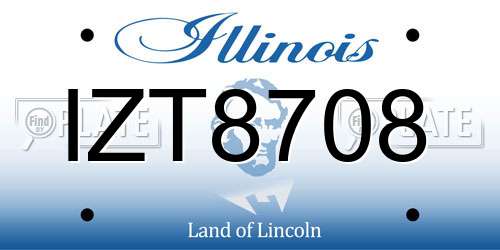 IZT8708 Illinois License Plate