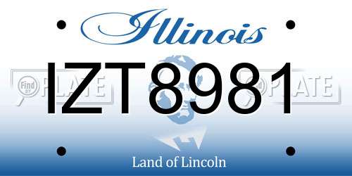 IZT8981 Illinois License Plate
