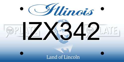 IZX342 Illinois License Plate
