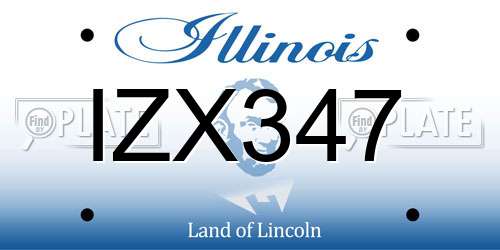IZX347 Illinois License Plate