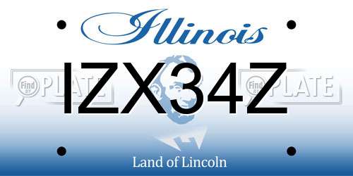 IZX34Z Illinois License Plate