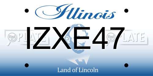 IZXE47 Illinois License Plate