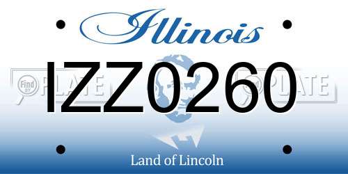 IZZ0260 Illinois License Plate
