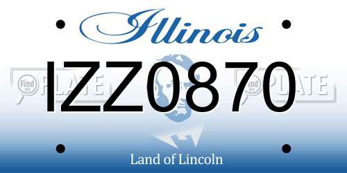 IZZ0870 Illinois License Plate