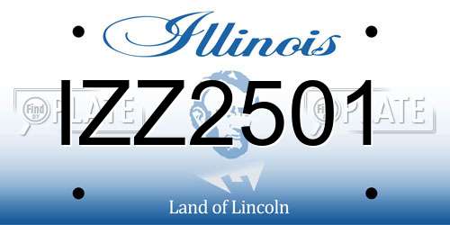 IZZ2501 Illinois License Plate