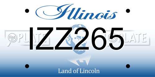 IZZ265 Illinois License Plate