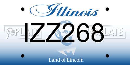 IZZ268 Illinois License Plate