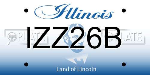 IZZ26B Illinois License Plate