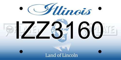 IZZ3160 Illinois License Plate