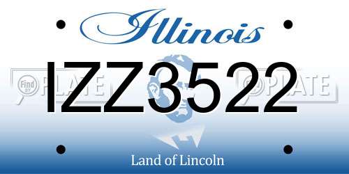 IZZ3522 Illinois License Plate