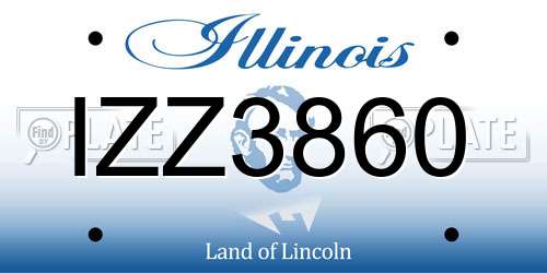 IZZ3860 Illinois License Plate