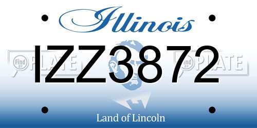 IZZ3872 Illinois License Plate