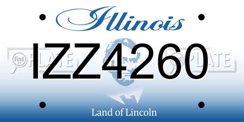 IZZ4260 Illinois License Plate