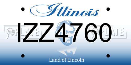 IZZ4760 Illinois License Plate