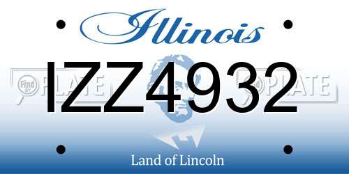 IZZ4932 Illinois License Plate