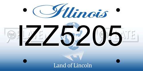IZZ5205 Illinois License Plate