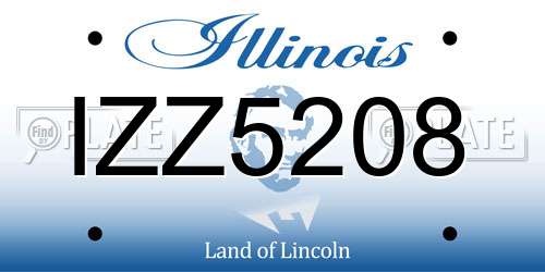 IZZ5208 Illinois License Plate