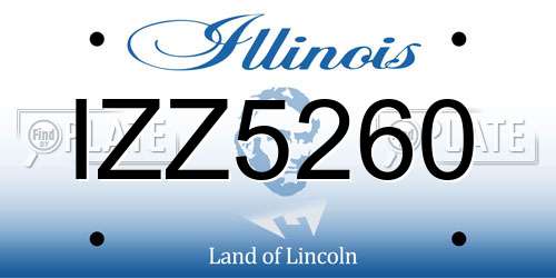 IZZ5260 Illinois License Plate
