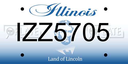 IZZ5705 Illinois License Plate