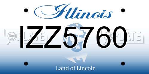 IZZ5760 Illinois License Plate