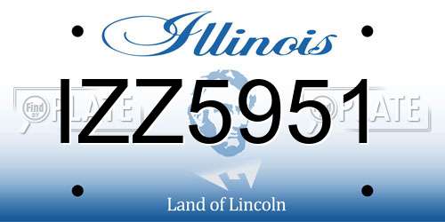 IZZ5951 Illinois License Plate
