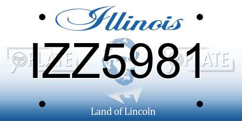 IZZ5981 Illinois License Plate