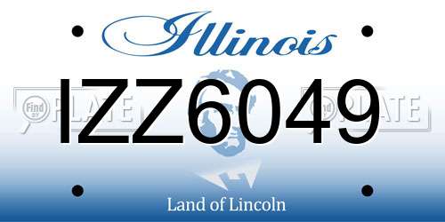 IZZ6049 Illinois License Plate