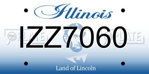 IZZ7060 Illinois License Plate