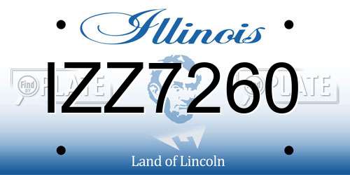 IZZ7260 Illinois License Plate