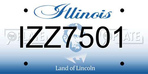 IZZ7501 Illinois License Plate