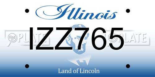 IZZ765 Illinois License Plate