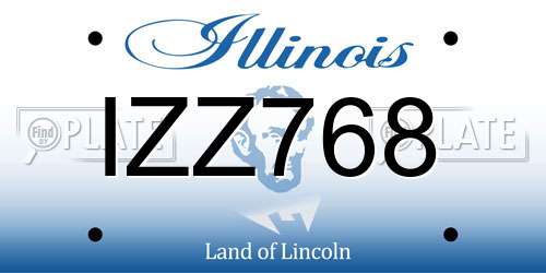IZZ768 Illinois License Plate