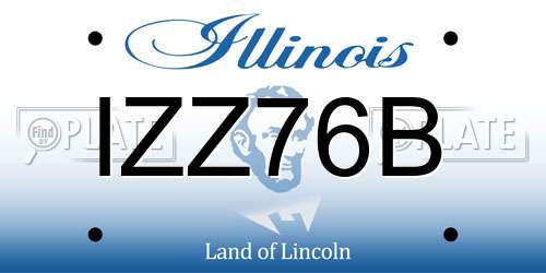 IZZ76B Illinois License Plate