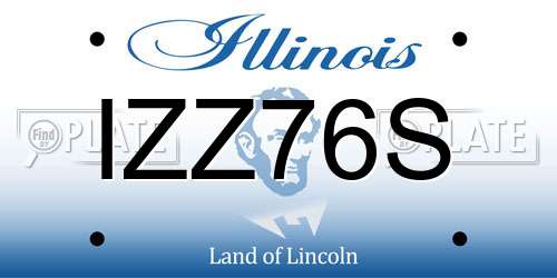 IZZ76S Illinois License Plate