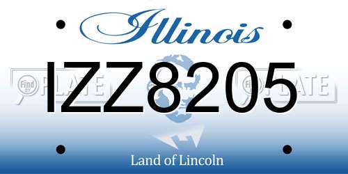 IZZ8205 Illinois License Plate