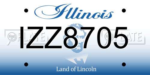 IZZ8705 Illinois License Plate