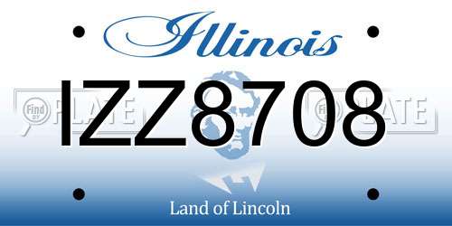 IZZ8708 Illinois License Plate