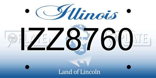 IZZ8760 Illinois License Plate