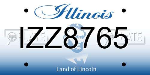 IZZ8765 Illinois License Plate