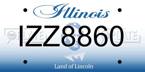 IZZ8860 Illinois License Plate