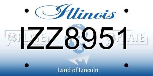 IZZ8951 Illinois License Plate