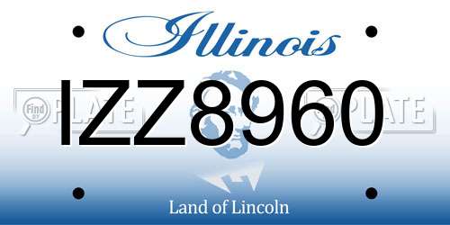 IZZ8960 Illinois License Plate