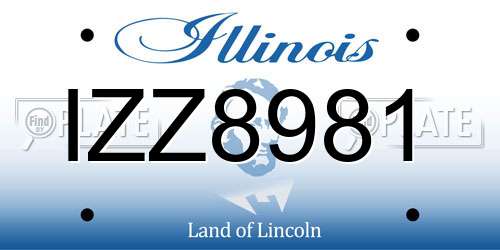 IZZ8981 Illinois License Plate