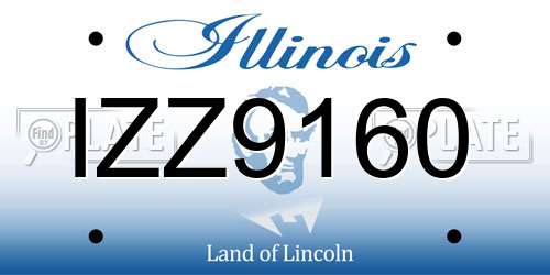 IZZ9160 Illinois License Plate